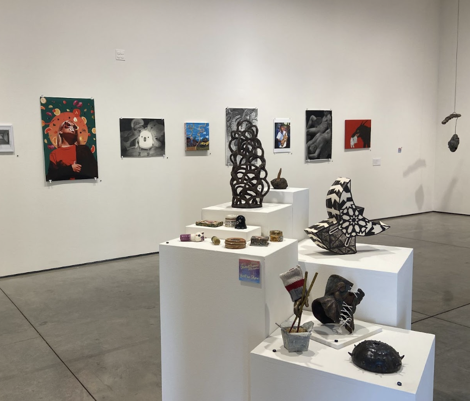 The annual student art show features student artwork from the 2024-2025 academic year. The exhibition ranges from different art mediums including ceramics, photography, painting, drawing, printmaking and graphic/digital design at the Harold J. Miossi Art Gallery on the Cuesta College campus.